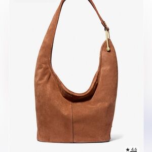 Michael Kors Sonny Suede Shoulder Bag Tan NWT